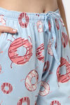 Rosaline Sugar Rush Knit Cotton Pyjama Set - Harbor Blue — thumbnail 6